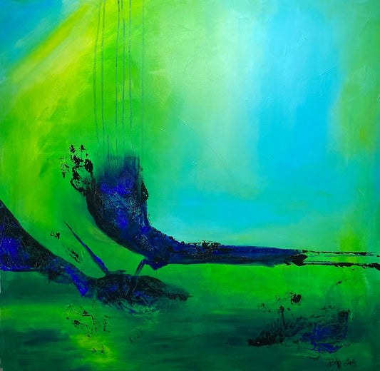 "Blå siluett" 90x90 cm