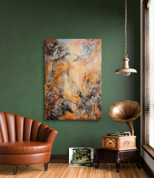 "Orange inferno" 70x100 cm