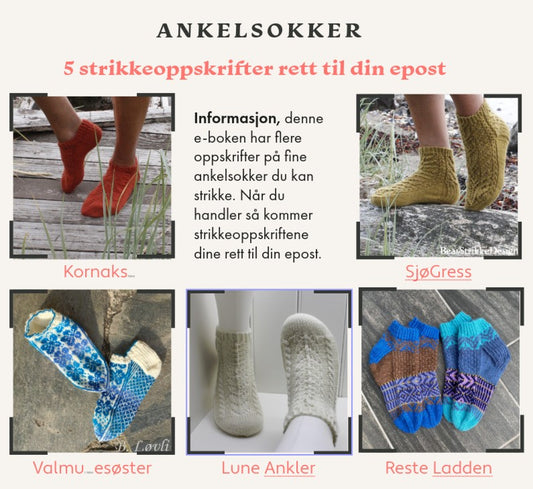 ankelsokker strikkeoppskrift