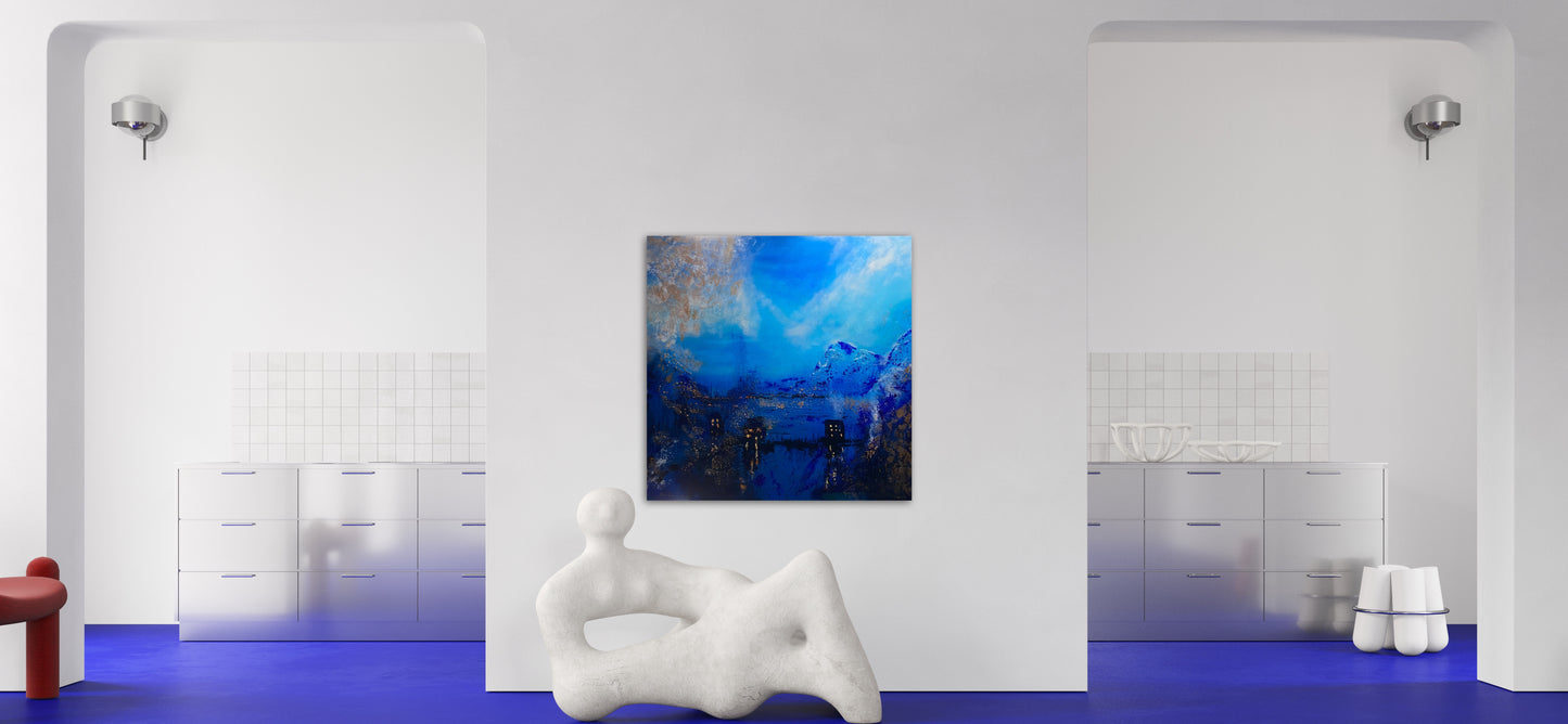 "En blå time" 80x80 cm