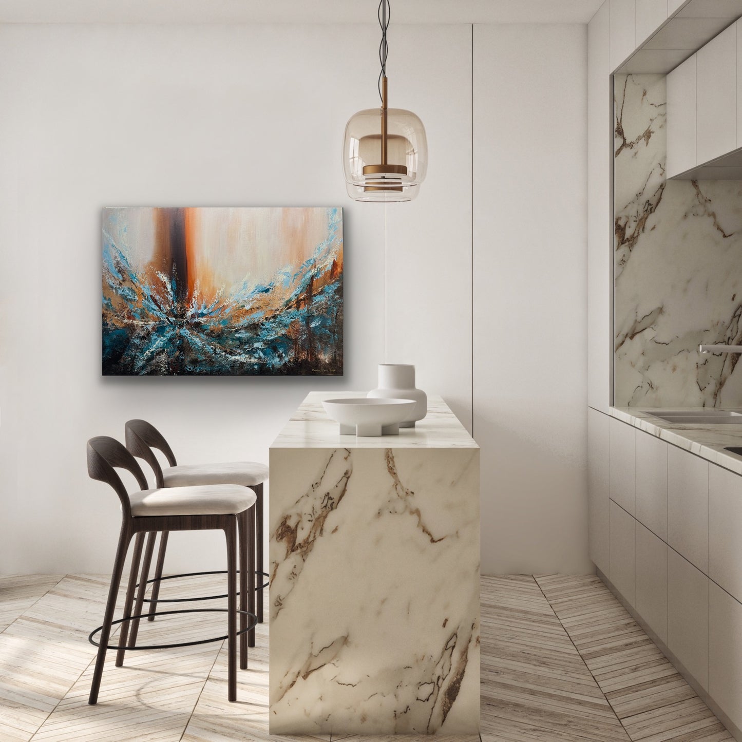 "Golden Traces" 70x100 cm
