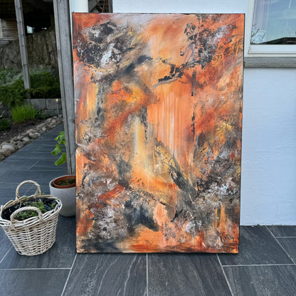 "Orange inferno" 70x100 cm