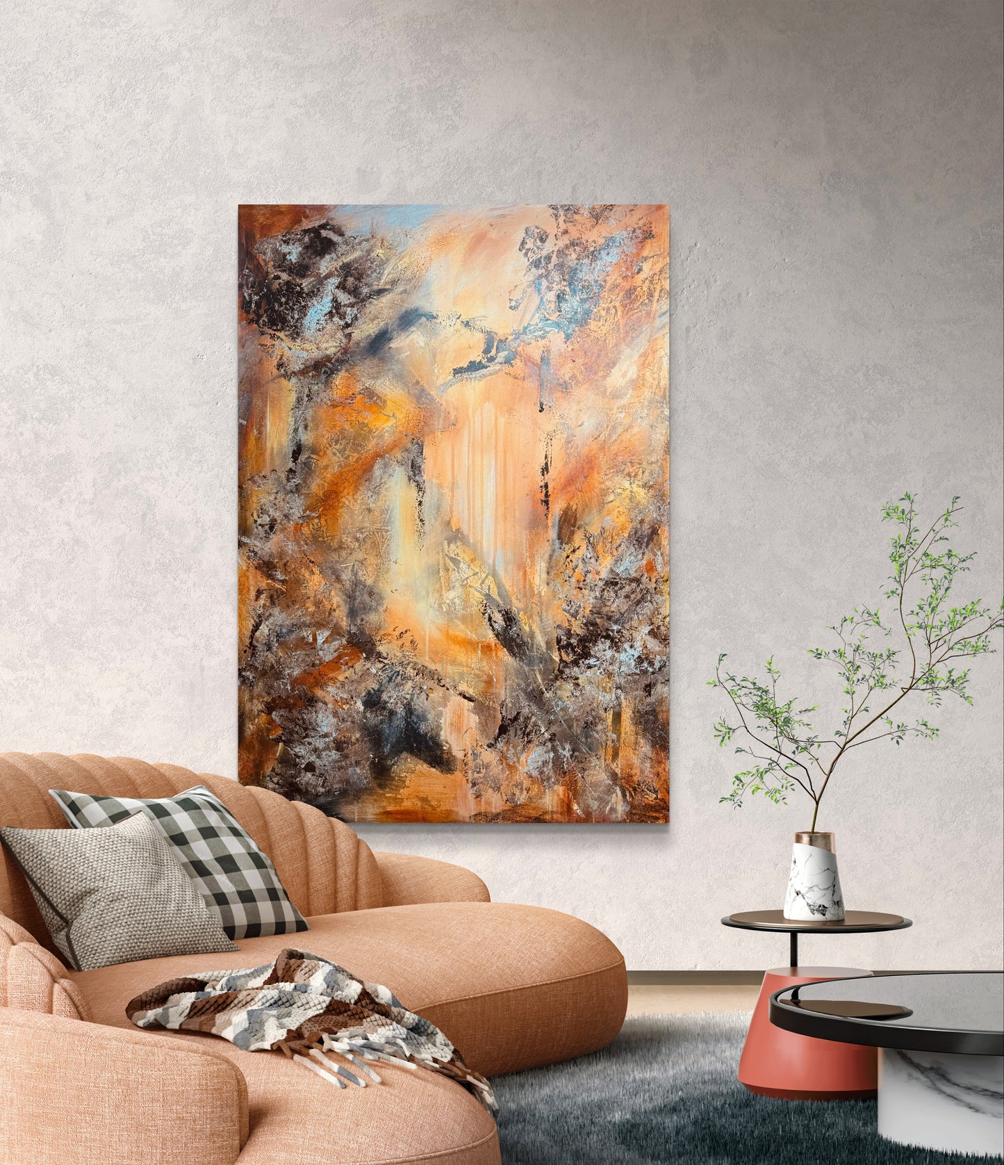 "Orange inferno" 70x100 cm
